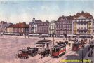 Přestupní stanice na náměstí Repubilky na dobové pohlednici