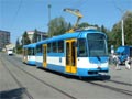 Tramvaj T3R.EV s vlekem VV60LF při dni otevřených dveří v ÚD Martinov - Ostrava 29. 8. 2004