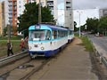 Linka č. 10 na jednokolejné trati na konečnou Bišumuiža 15. 6. 2009