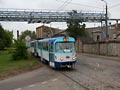 Po jednokolejce přijíždí souprava T3SU na průmyslovou konečnou Milgravis 13. 6. 2009