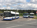 Na konečné v sídlišti se setkaly nejrozšířenější typy trolejbusů 9. 6. 2009