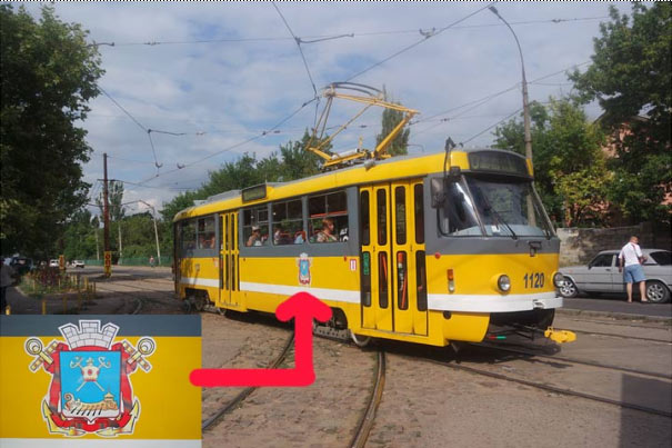 Bývalé plzeńské tramvaje na sobě nyní vozí na Ukrajině znaky města Mykolajiv.