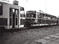 Historický Vůz T2 č. 139 ve vozovně Slovany ve společnosti vozu KT8D5 č. 290 21. 7. 1993
Foto: M. Režný