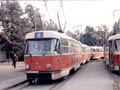 Souprava T3 v čele s vozem č. 165 na Borech 3. 10. 1987 
Foto: T. Palyza
