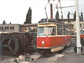 T1 č.T1 č.22 (ex Praha 5089) ve vozovně Slovany v létě 1983.
Foto: J. Breník