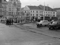 Provizorní trať z Dřevěné ulici na náměstí Republiky v dubnu 1990
Foto: L. Brejcha 