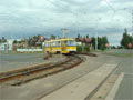 Vůz T3P č. 281 přijíždí do Bolevce, kde probíhá výměna kolejí 4. 8. 2005