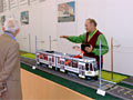Velk� model vozu KT4D v m���tku 1:10 prezentovan� klubem Traditionsverein der Plauener Stra�enbahn na v�stav� Vorea v Plauen 27. 9. 2008