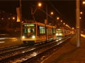 Kolona tramvají v době nehody před zastávkou Studentská 22. 12. 2011