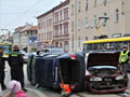 Nehoda dvou automobilů na Slovanské třídě 30. 4. 2013, foto: Š. Esterle