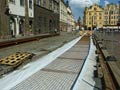 Rekonstrukce kolejiště před radnicí 3. 8. 2014
