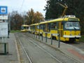 Odstavené tramvaje pro šejdrové spoje pracovního dne na Borech 16. 11. 2014