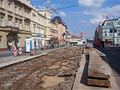 Rekonstrukce tramvajov� trati v zast�vce U Pr�ce 23. 8. 2015