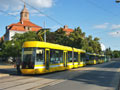 Kolona tramvají na Mikulášském náměstí v době zastavení provozu 20. 6. 2018